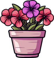 AI generated Flower in pot clipart design illustration png