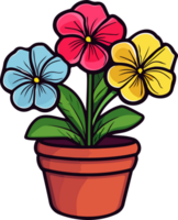 AI generated Flower in pot clipart design illustration png