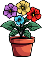 ai genererad blomma i pott ClipArt design illustration png