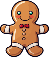 AI generated Gingerbread man clipart design illustration png