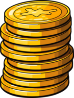 AI generated Golden coins clipart design illustration png