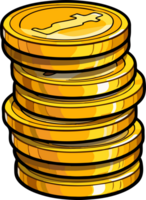 AI generated Golden coins clipart design illustration png