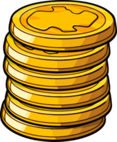 AI generated Golden coins clipart design illustration png