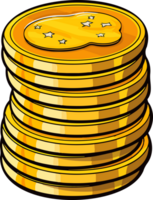 AI generated Golden coins clipart design illustration png