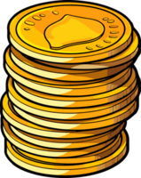 AI generated Golden coins clipart design illustration png