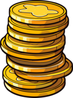 AI generated Golden coins clipart design illustration png