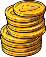 AI generated Golden coins clipart design illustration png