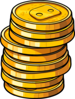 AI generated Golden coins clipart design illustration png