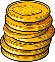 AI generated Golden coins clipart design illustration png