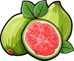 AI generated Guava fruit clipart design illustration png