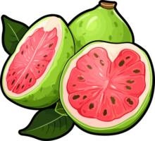 AI generated Guava fruit clipart design illustration png