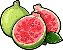 AI generated Guava fruit clipart design illustration png