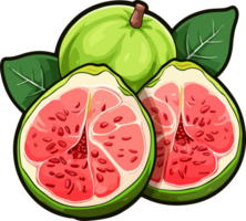 AI generated Guava fruit clipart design illustration png