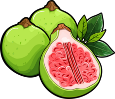 AI generated Guava fruit clipart design illustration png