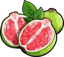 AI generated Guava fruit clipart design illustration png