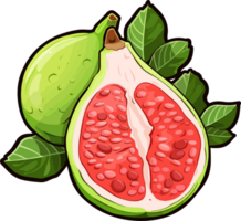 AI generated Guava fruit clipart design illustration png