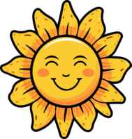 AI generated Happy sun clipart design illustration png