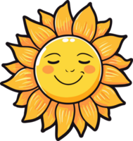 AI generated Happy sun clipart design illustration png