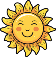 AI generated Happy sun clipart design illustration png