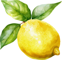 ai généré aquarelle citron clipart conception illustration png