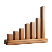 AI generated a wooden bar graph on a wooden stand png