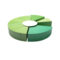 AI generated pie chart illustration green tone  3d png