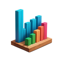 AI generated colorful bar chart png