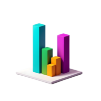 AI generated 3d graph chart illustration, business graph chart, business graph chart, business graph chart, business png