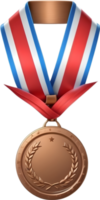 AI generated a medal with a ribbon on it, on a transparent background png