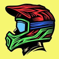 Motocross helmet illustration, vector with eps format