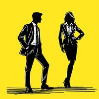 Men and women wear formal clothes vector