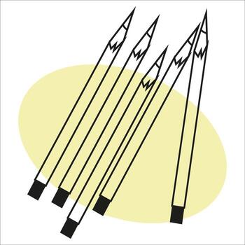 pencils, ballpoint pens, sketch image. vector image, for stickers, posts