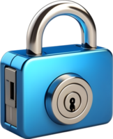 AI generated lock  on transparent background png