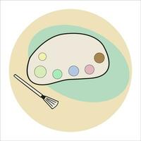 palette with paints, a palette for drawing an artist vector