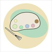 palette with paints, a palette for drawing an artist vector