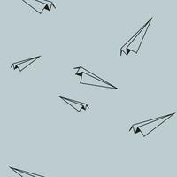 pattern paper airplanes, airplane, fast flight, sketch image. vector image, for stickers, posts and posters, packaging