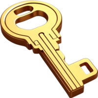 AI generated key on transparent background png