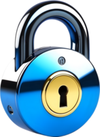 AI generated lock  on transparent background png
