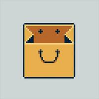 Pixel art illustration Shopping Bag. Pixelated Shopping Bag. Shopping Bag Mall pixelated for the pixel art game and icon for website and video game. old school retro. vector