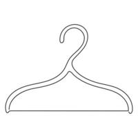 Continuous one line art drawing of doodle hanger symbol and outline art vector illustration