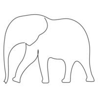 Continuous single line drawing of elephant wild animal national park conservation, Safari zoo concept world animal day outline vector illustration