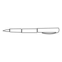 Continuous one line of pen writing on a sheet outline vector illustration