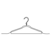 Continuous one line art drawing of doodle hanger symbol and outline art vector illustration