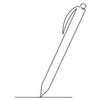 Continuous one line of pen writing on a sheet outline vector illustration