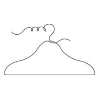 Continuous one line art drawing of doodle hanger symbol and outline art vector illustration