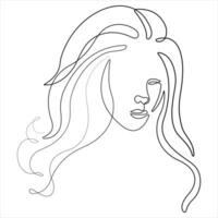 Beauty woman body one line art drawing naked female body outline vector illustration