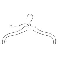 Continuous one line art drawing of doodle hanger symbol and outline art vector illustration