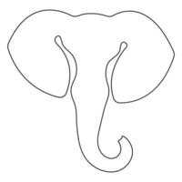 Continuous single line drawing of elephant wild animal national park conservation, Safari zoo concept world animal day outline vector illustration