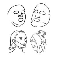 face mask vector sketch