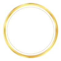 Golden circle frame border clipart png